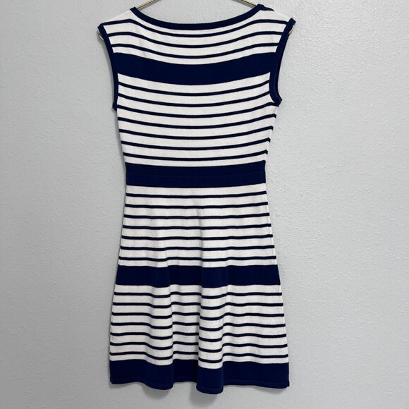 Trina Turk Blue And White Striped Knit Mini Dress - Picture 2 of 4